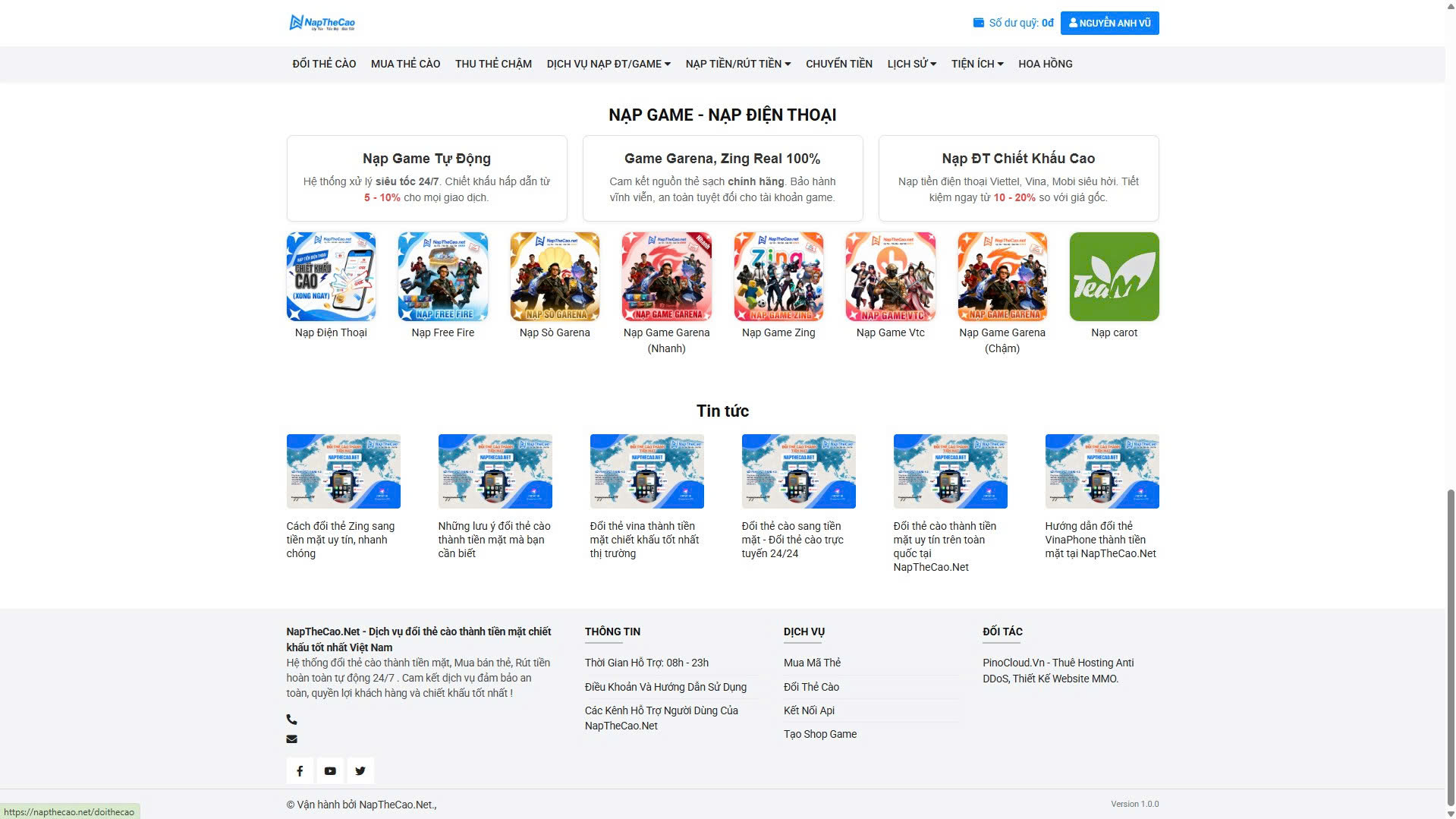 [SHOPTHE V1] Website đổi thẻ – mua thẻ – nạp topup tự động