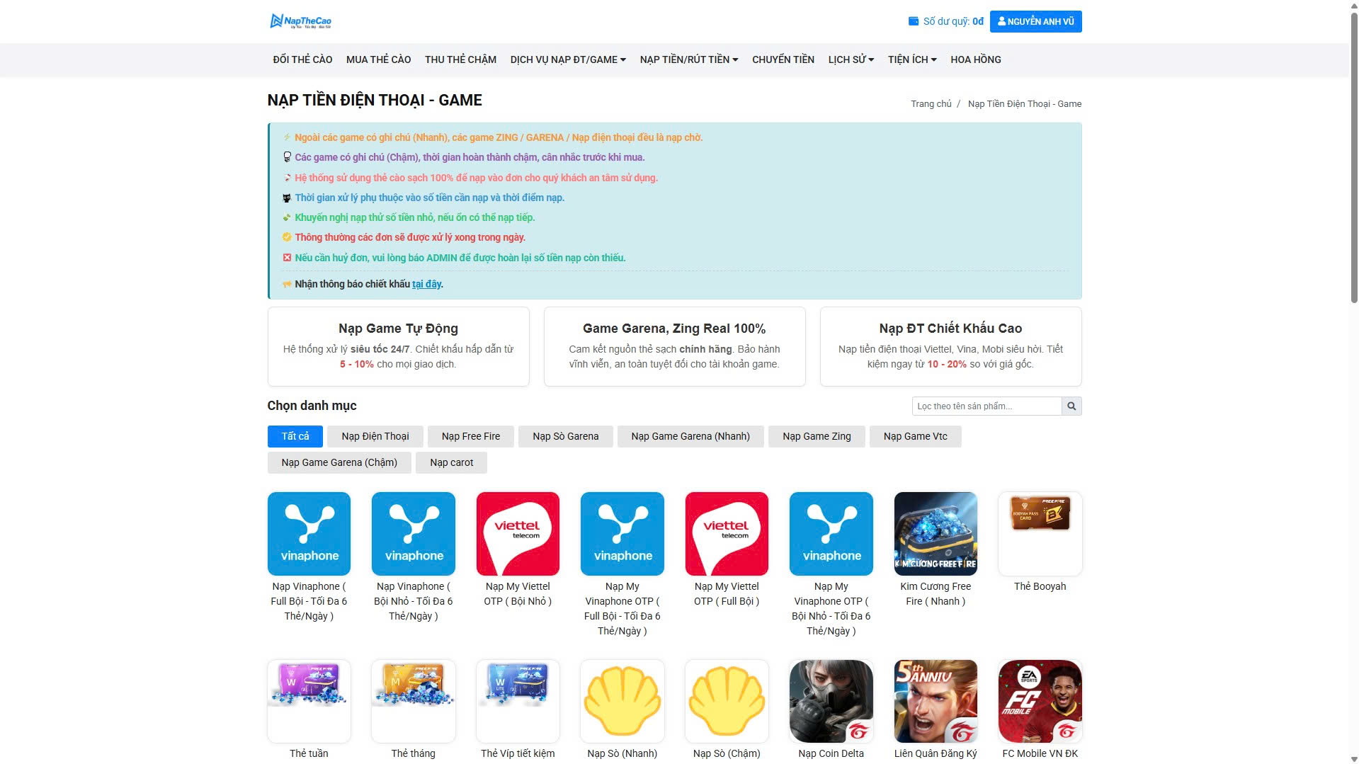 [SHOPTHE V1] Website đổi thẻ – mua thẻ – nạp topup tự động