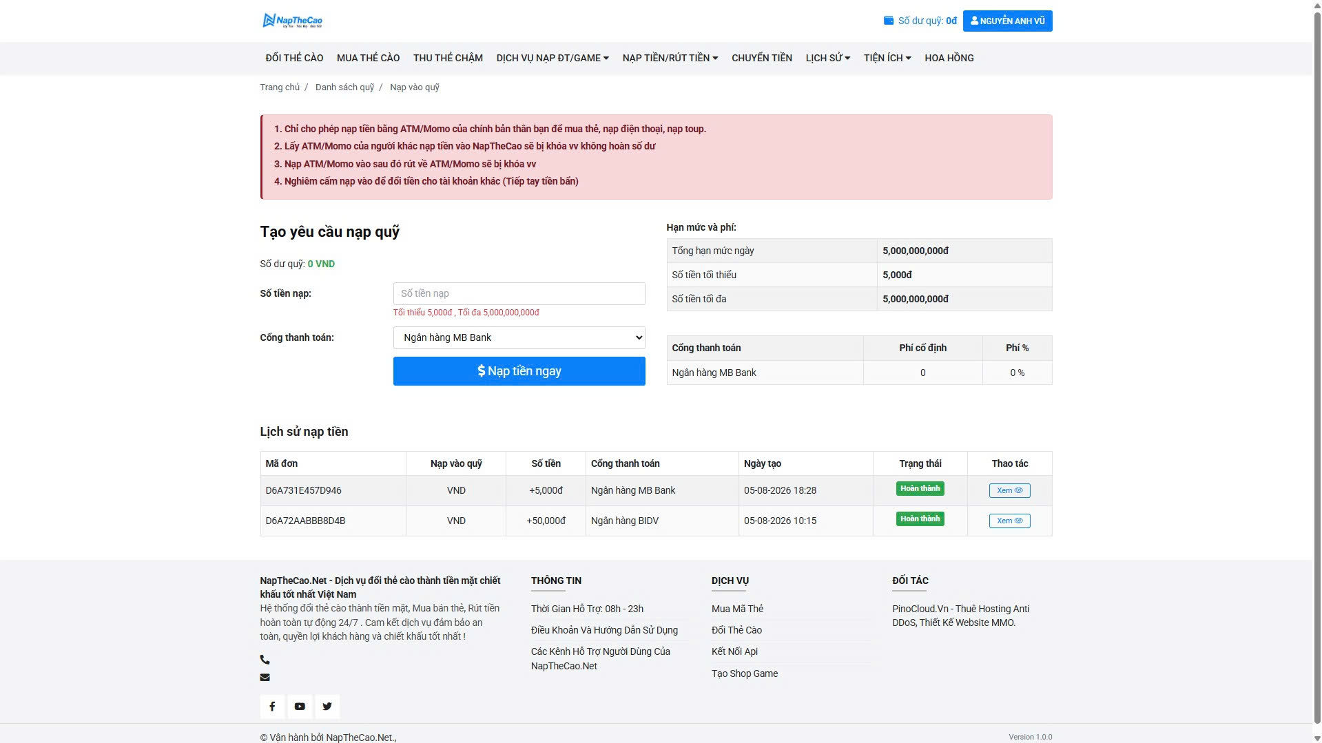 [SHOPTHE V1] Website đổi thẻ – mua thẻ – nạp topup tự động